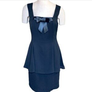 After Dark Sleeveless Dress Peplum/Pencil Skirt Sz 7/8 Black #66A